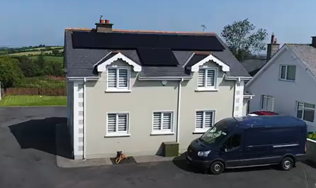 Home with solar panels