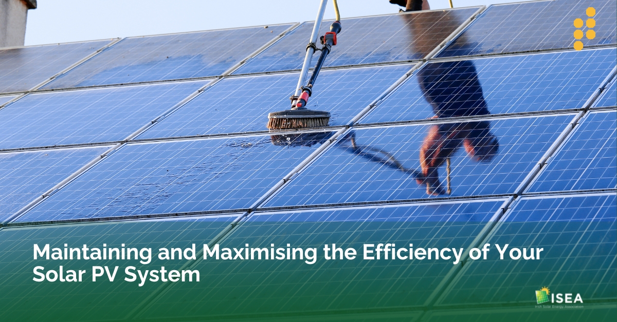 Solar panels being cleaned