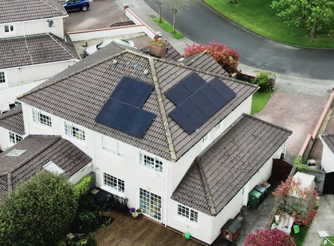 Home with solar panels