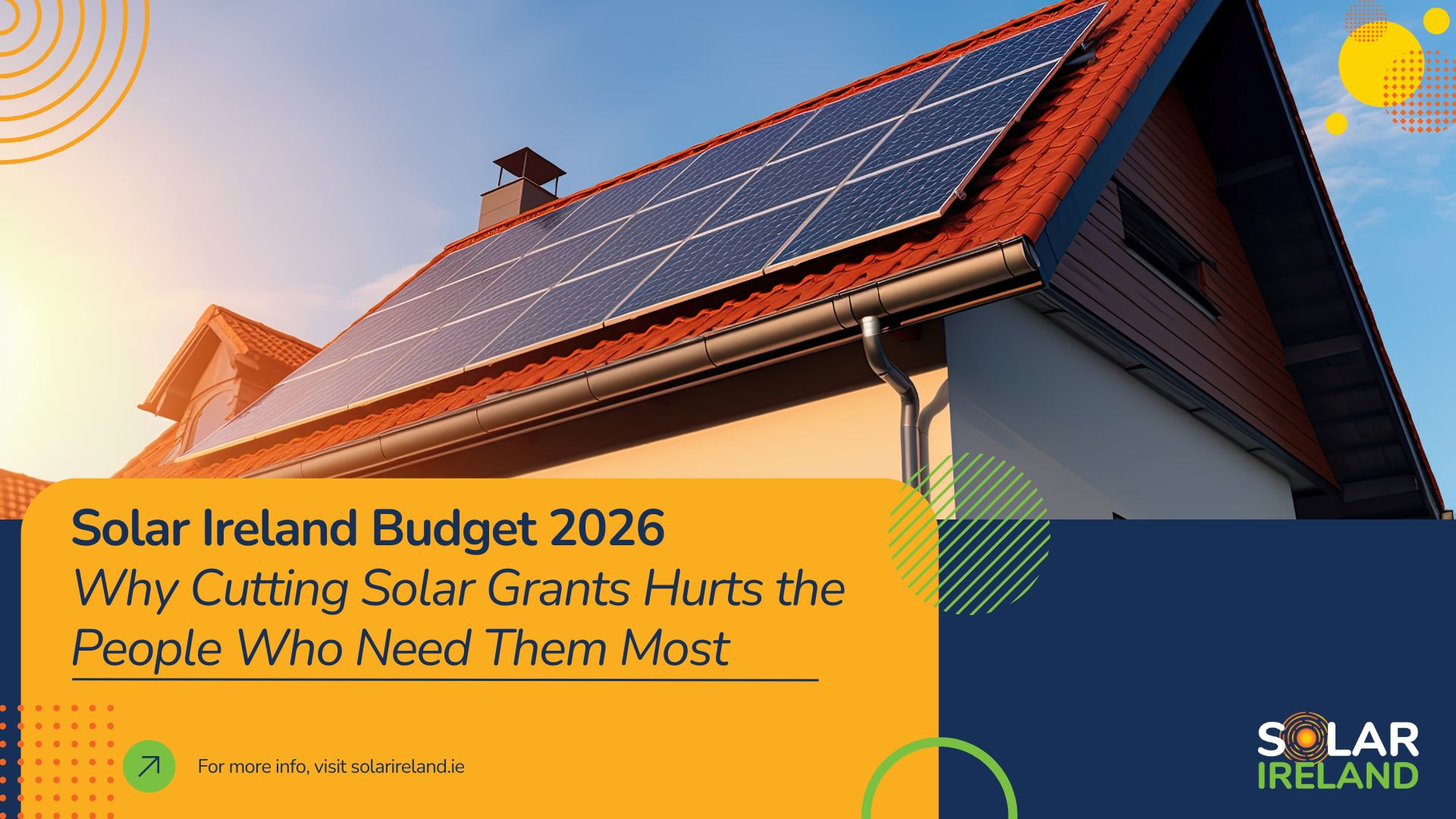 House with PV Panels and header: Why Cutting Solar Grants Hurts the People Who Need Them Most