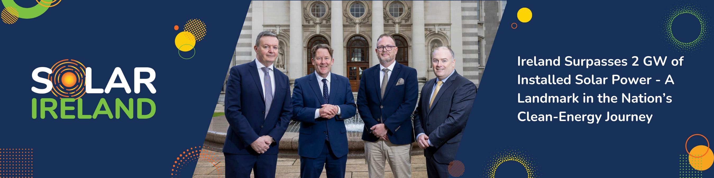 John O’Connor, Head of Programme Delivery at ESB Networks; Minister for Climate, Energy and the Environment Darragh O’Brien; Ronan Power, CEO of Solar Ireland, and Greg Hanna, Renewables and Major Connections Senior Manager, ESB Networks (L-R)