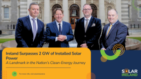 John O’Connor, Head of Programme Delivery at ESB Networks; Minister for Climate, Energy and the Environment Darragh O’Brien; Ronan Power, CEO of Solar Ireland, and Greg Hanna, Renewables and Major Connections Senior Manager, ESB Networks (L-R)
